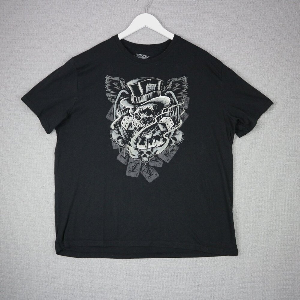 Action Apparel Skull Wings Casino Tee Mens XL